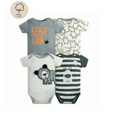 TEDMIMAK - Pack 4 Bodys Manga Bebe Niño 100% Algodón