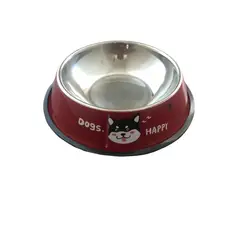 GENERICO - Plato Acero inoxidable para mascota color rojo