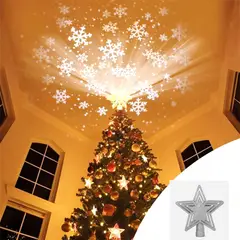 GENERICO - ESTRELLA PARA ÁRBOL NAVIDAD CON LUCES LED GIRATORIAS 3D INTEGRADA PLA2