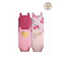 TEDMIMAK - Pack 4 Bodys Sin Manga Bebe Niña 100% Algodón