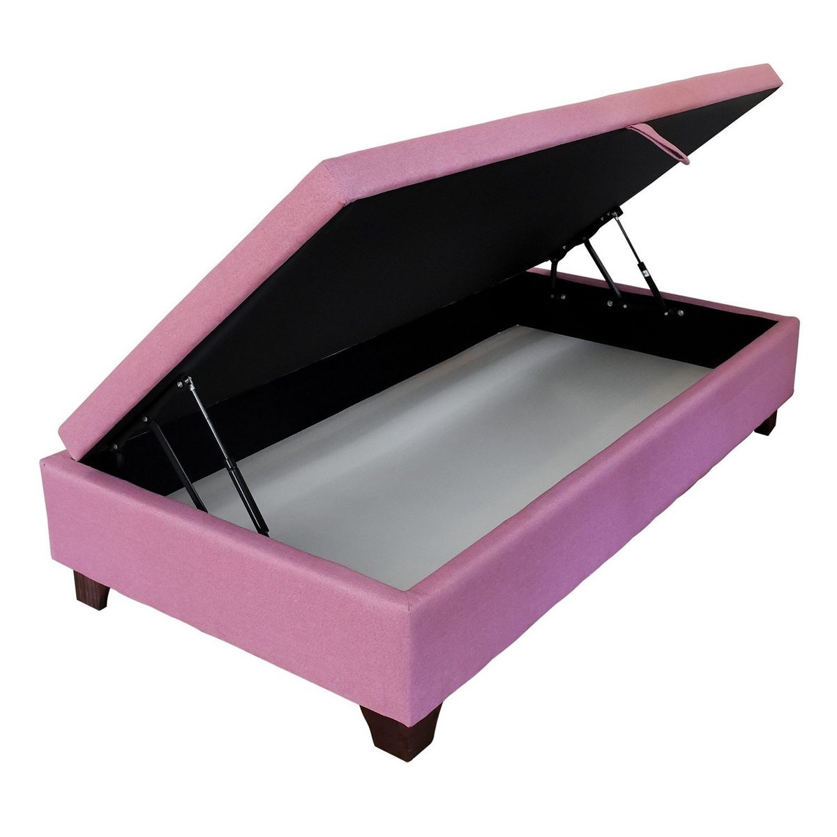 BLOCCARE - Base Cama Baul 1.5 plazas largo 200 - Color Palo Rosa Con patas 11 cm