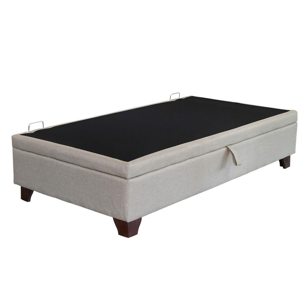 BLOCCARE - Base Cama Baul 1.5 plazas largo 200 - Color Beige Con patas 11 cm
