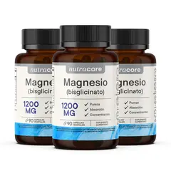 NUTRACORE - Bisglicinato De Magnesio 270 Cápsulas 1200mg - Pack 3x90