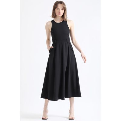 Imagen 2 del producto Vestido Maxi Faldon Pliegues, Negro