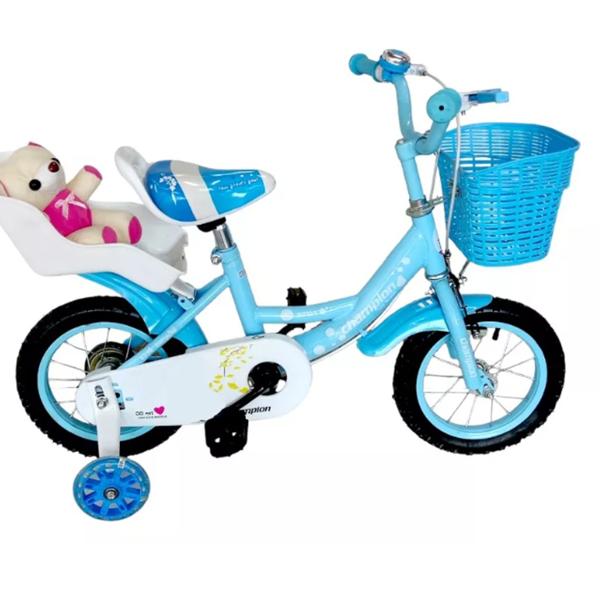 GENERICO - Bicicleta aro 12 Celeste Con Peluche