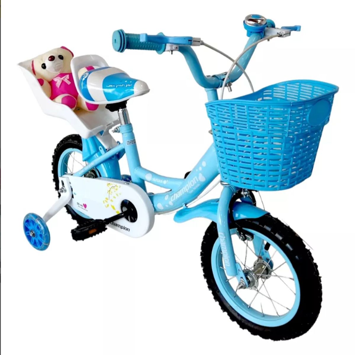 GENERICO - Bicicleta aro 12 Celeste Con Peluche