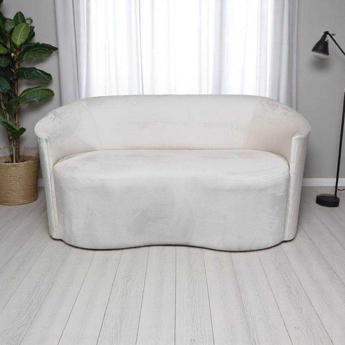 DISEÑOS VALESTRINI - SOFA MONACO CURVO FELPA CRUDO