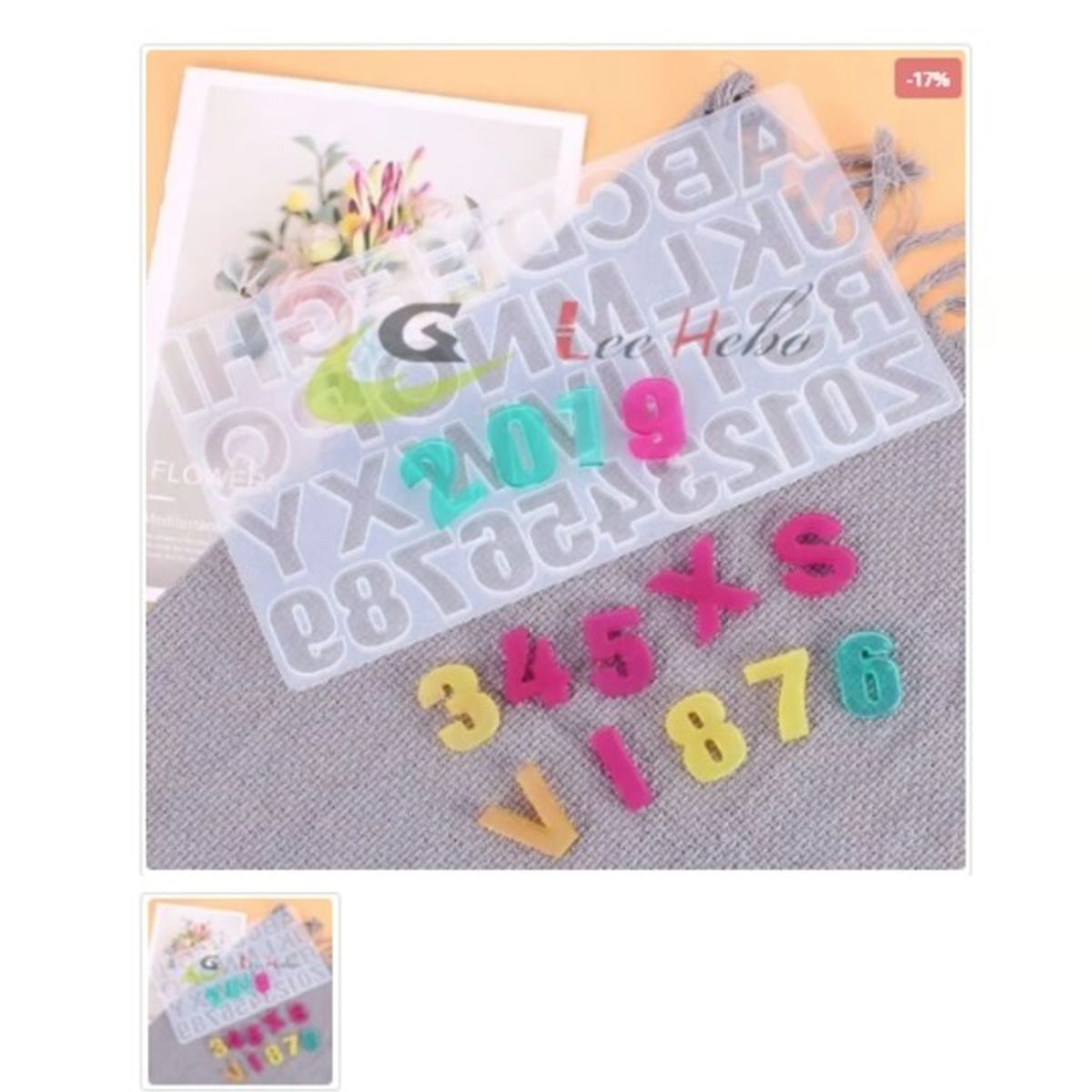 GENERICO - Molde Para Resina Silicona Letras Y Numeros