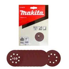 MAKITA - Discos Lija Con Velcro 125mm G320 10 Pzs D-54570
