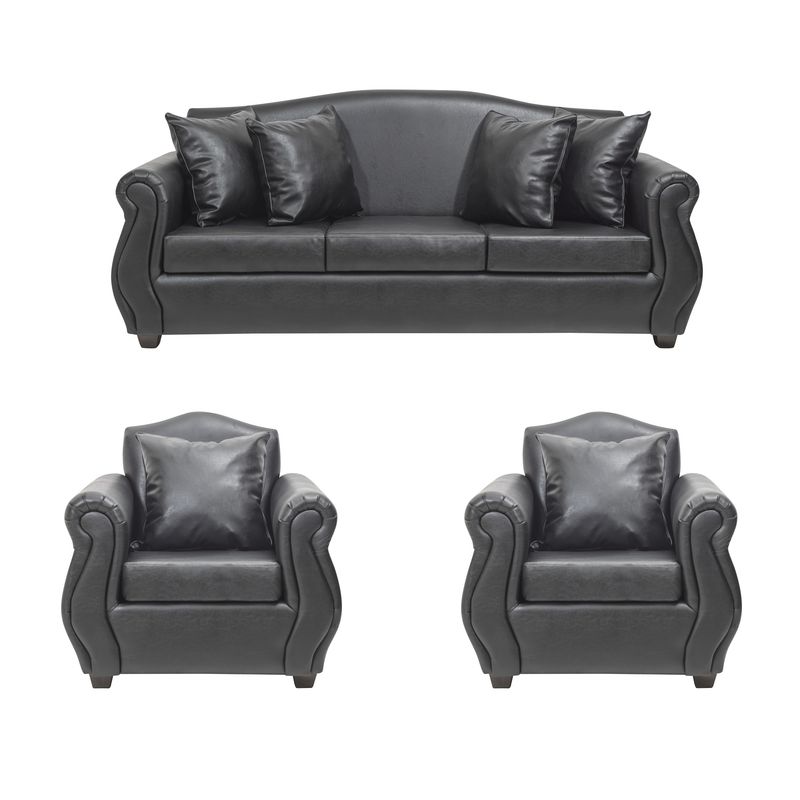 INNOVAMUEBLES - Living 311 Violeta 210 PU Negro