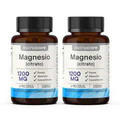 NUTRACORE - Citrato de Magnesio 180 Cápsulas 1200mg -
