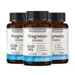 NUTRACORE - Citrato de Magnesio 1200mg - 270 Cáps (Pack de 3)
