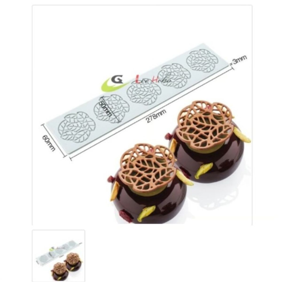 GENERICO - Molde Decoracion Para Reposteria Encaje Forma Hoja