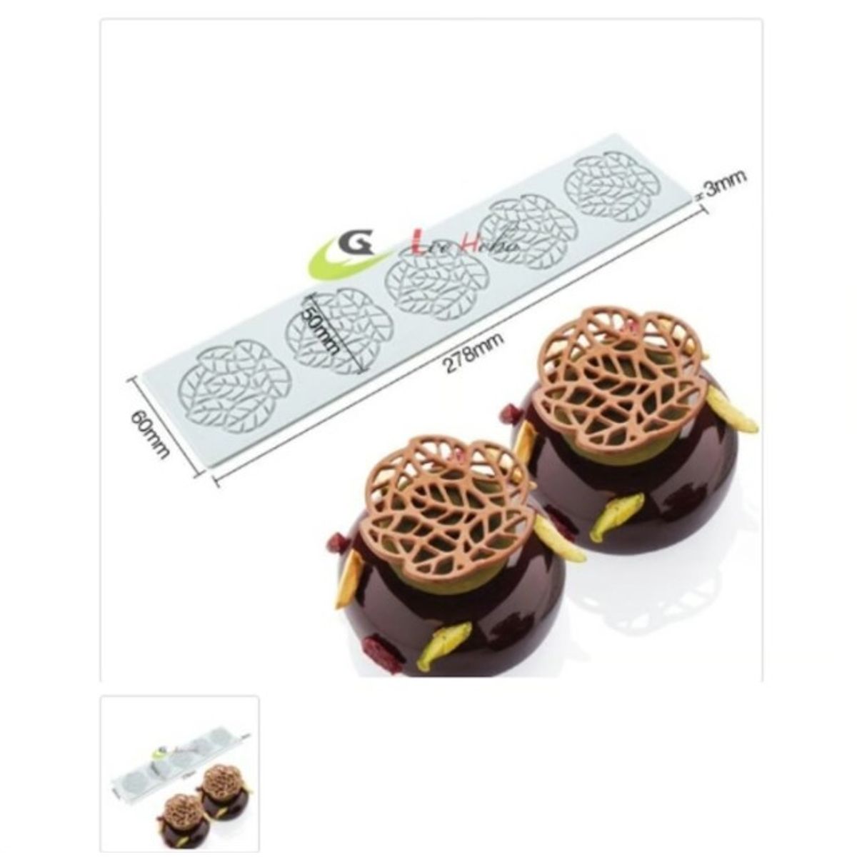 GENERICO - Molde Decoracion Para Reposteria Encaje Forma Hoja