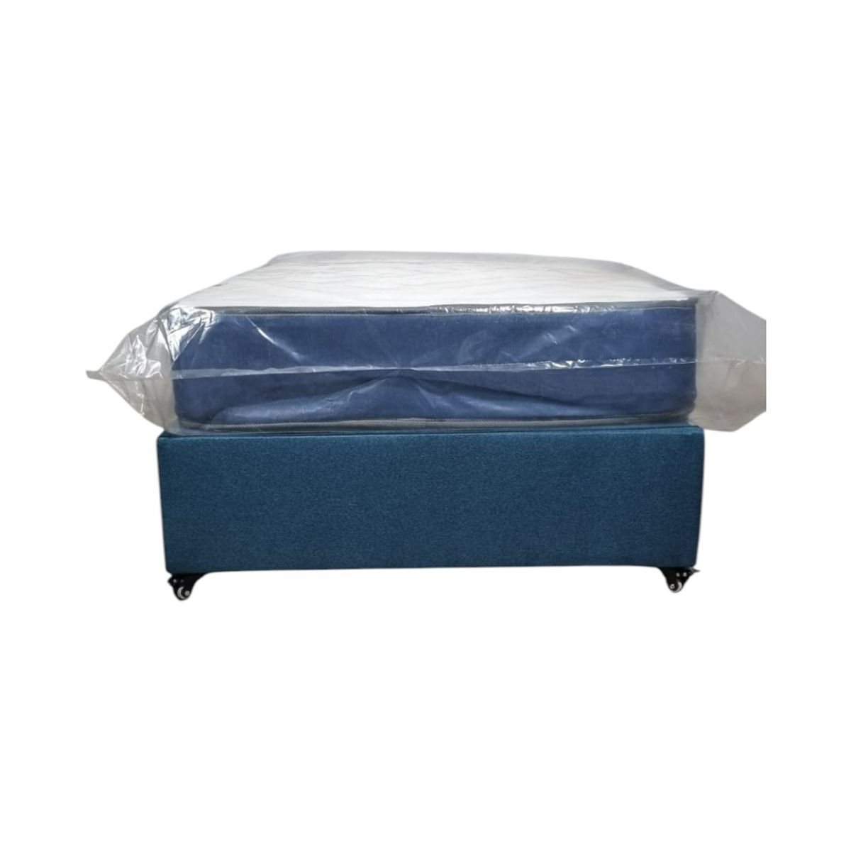 DISEÑOS VALESTRINI - BOX AMERICANO DE PLAZA CON COLCHON LINO AZUL