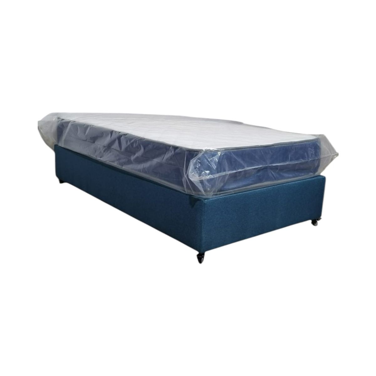 DISEÑOS VALESTRINI - BOX AMERICANO DE PLAZA CON COLCHON LINO AZUL