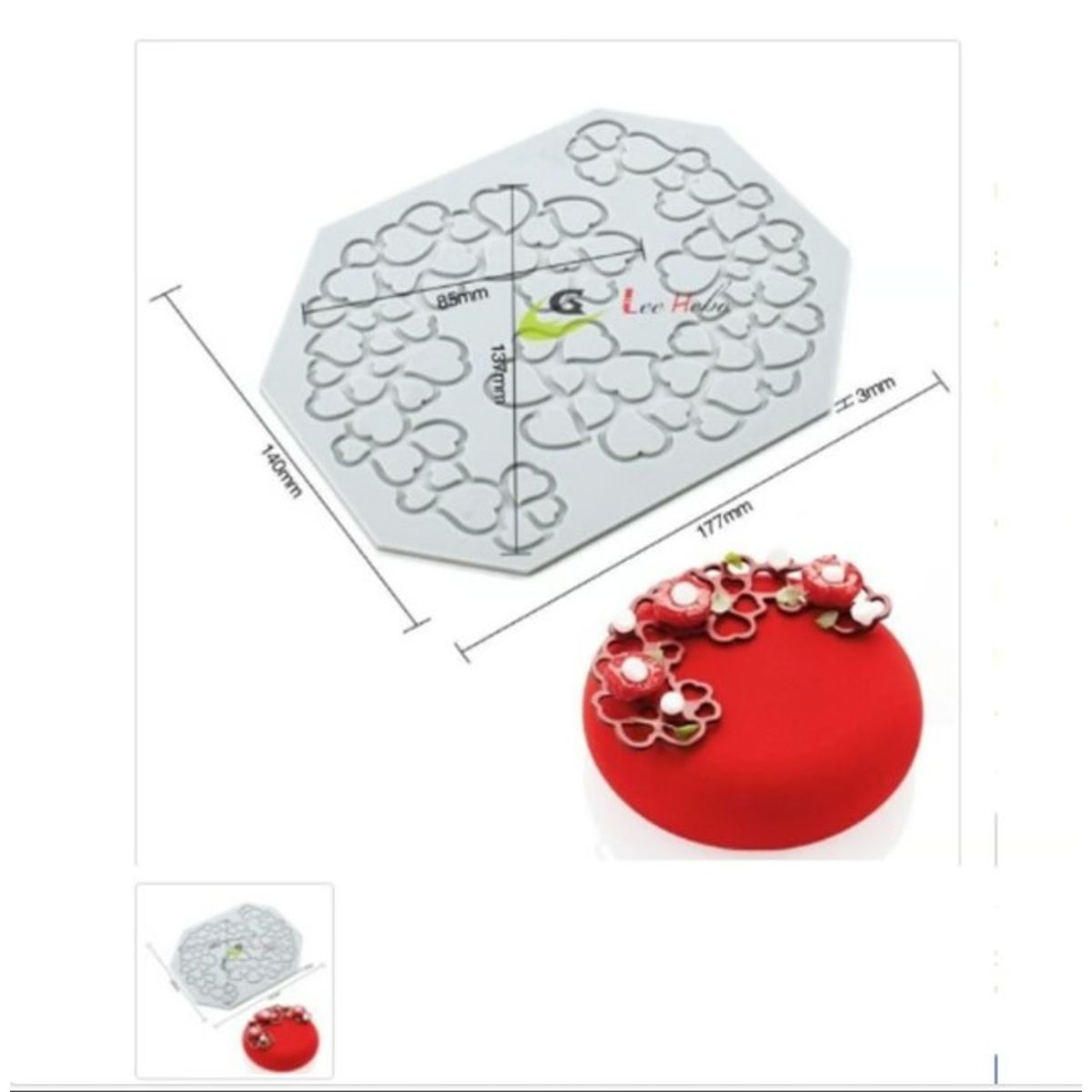 GENERICO - Molde Decoracion Reposteria Corazon Para Cup Cakes