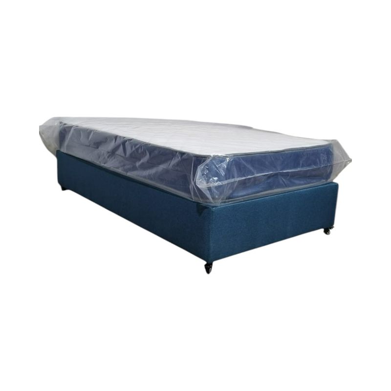 DISEÑOS VALESTRINI - BOX AMERICANO DE PLAZA Y MEDIA CON COLCHON LINO AZUL