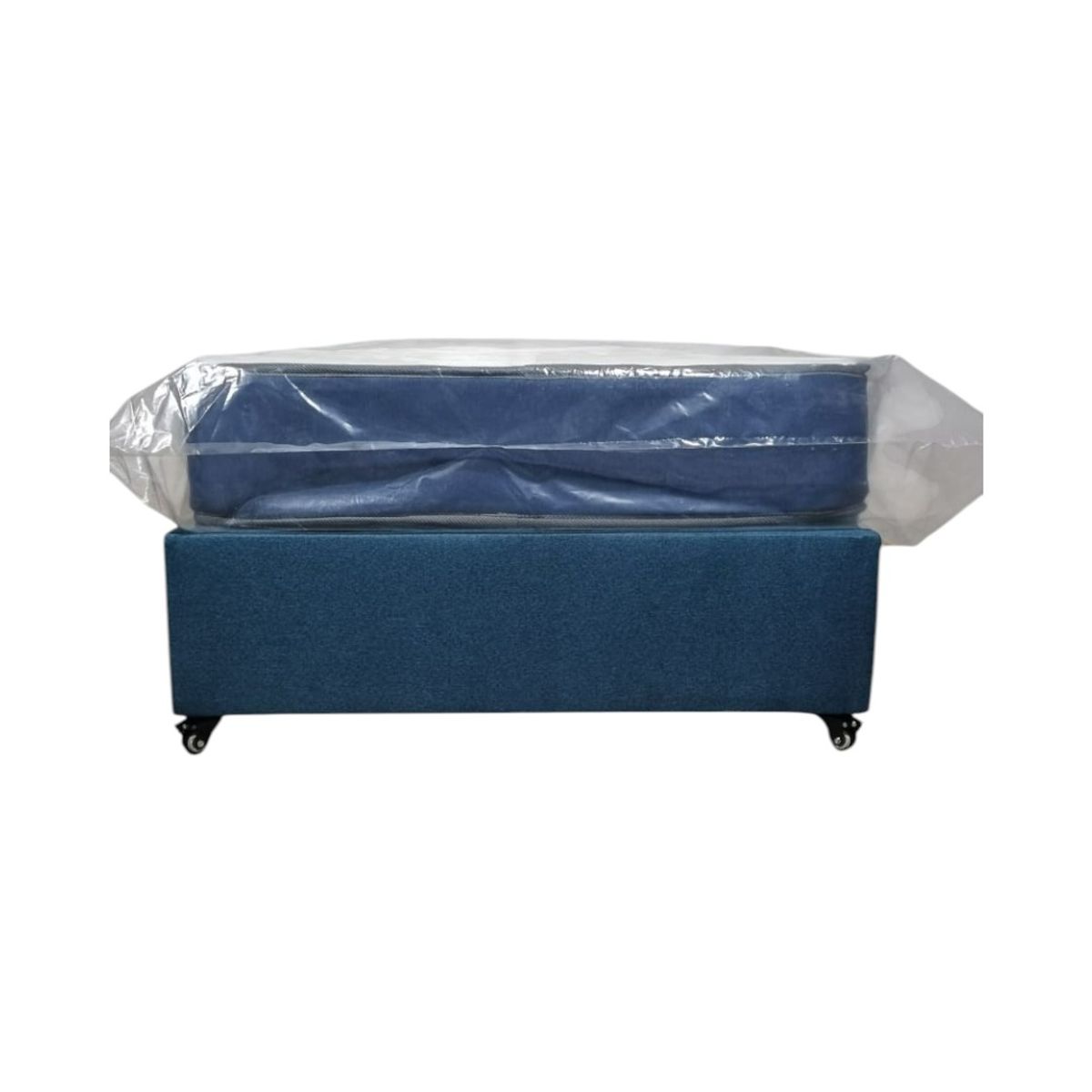 DISEÑOS VALESTRINI - BOX AMERICANO DE PLAZA Y MEDIA CON COLCHON LINO AZUL