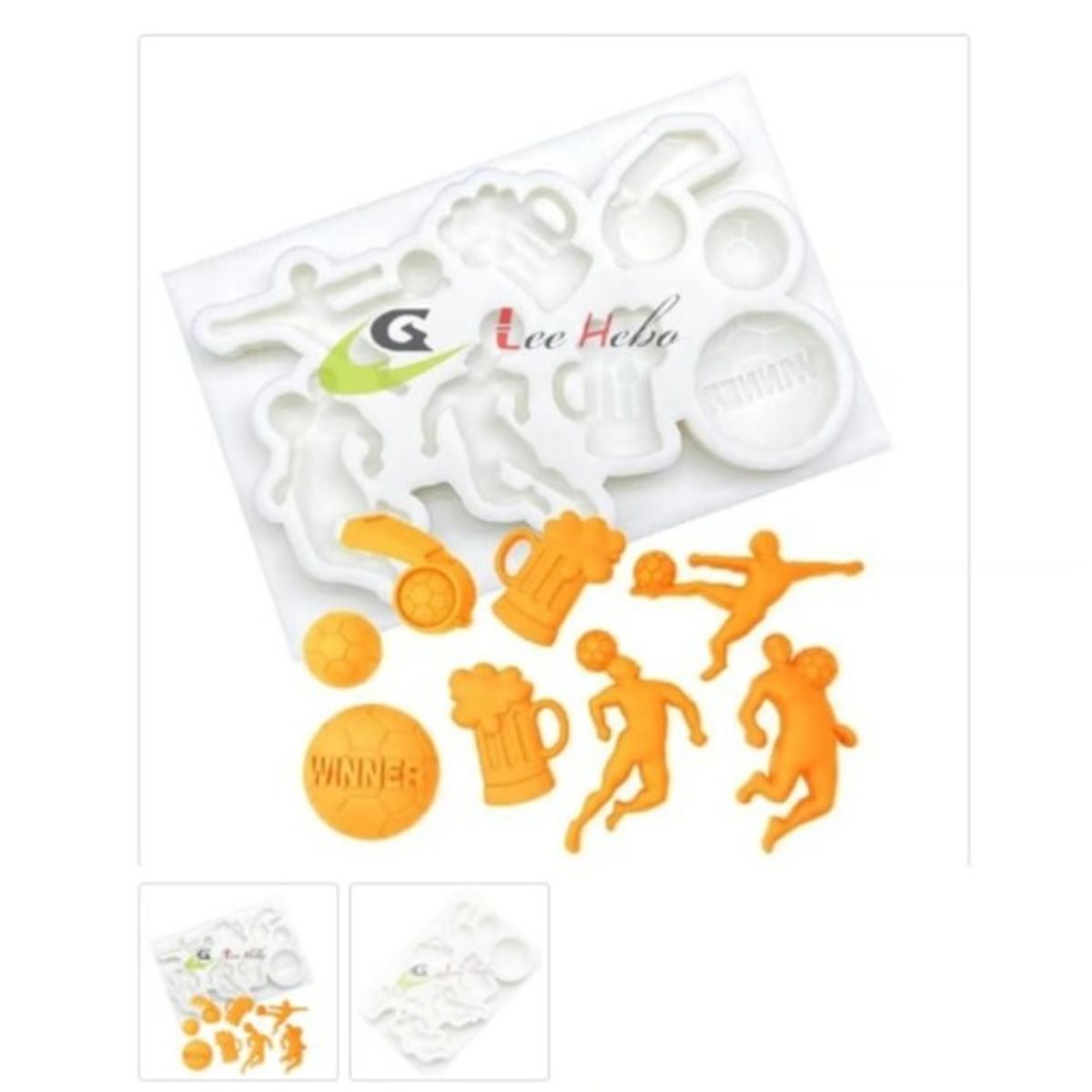 GENERICO - Molde De Silicona Para Fondant Figuras Jugadores De Futbol