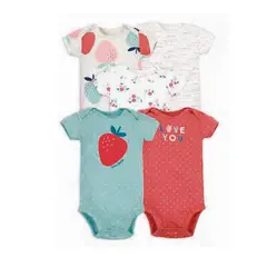 TEDMIMAK - Pack 5 Bodys Bebe Niña Manga Corta 100% Algodón