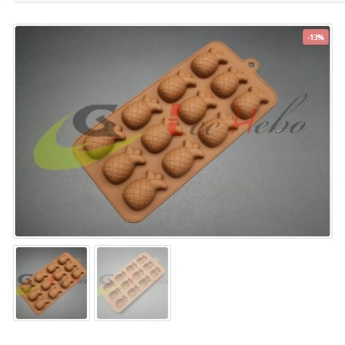 GENERICO - Molde De Silicona Molde Piña 12 Divisiones