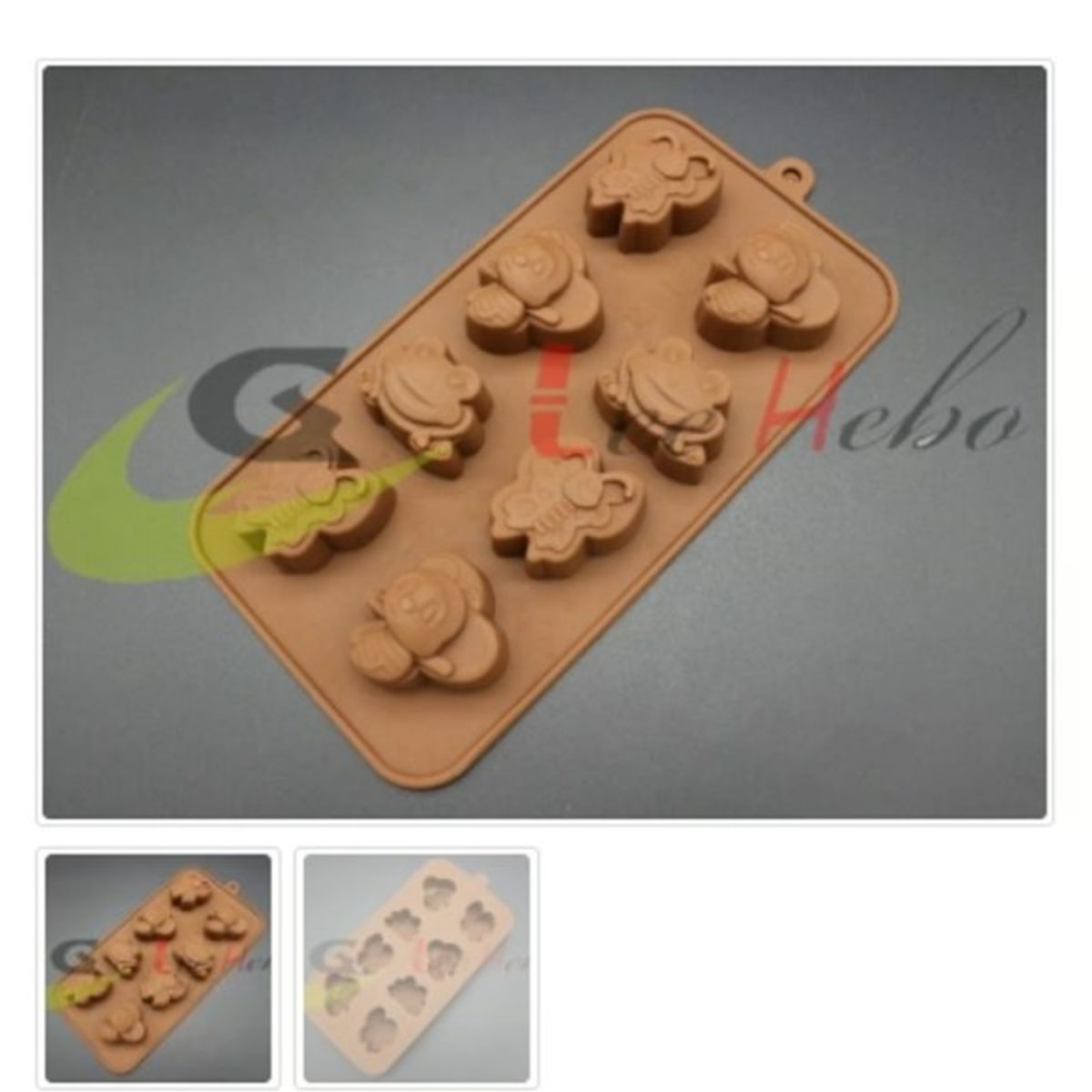 GENERICO - Molde De Silicona Molde Animales 8 Divisiones.