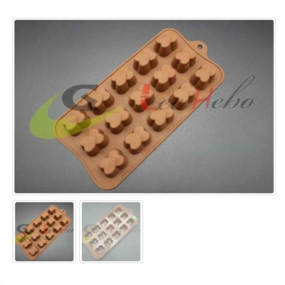 GENERICO - Molde De Silicona Molde Corazones 15 Divisiones Chocolate