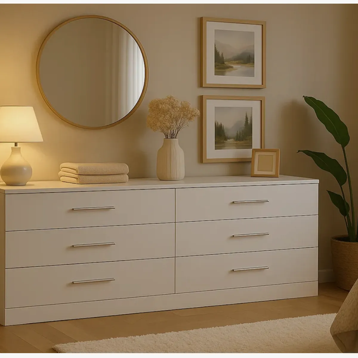 HOMER DESIGN - Comoda 6 Cajoneras Organizador aparato Diseño E.e.u.u Moderno Blanco…