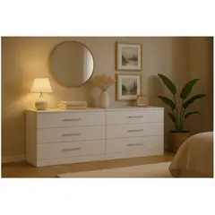 HOMER DESIGN - Comoda 6 Cajoneras Organizador aparato Diseño E.e.u.u Moderno Blanco