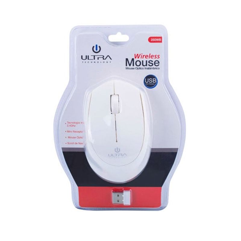ULTRA - Mouse Inalámbrico Ultra Óptico 3 Botones DPI 800 ULTRA
