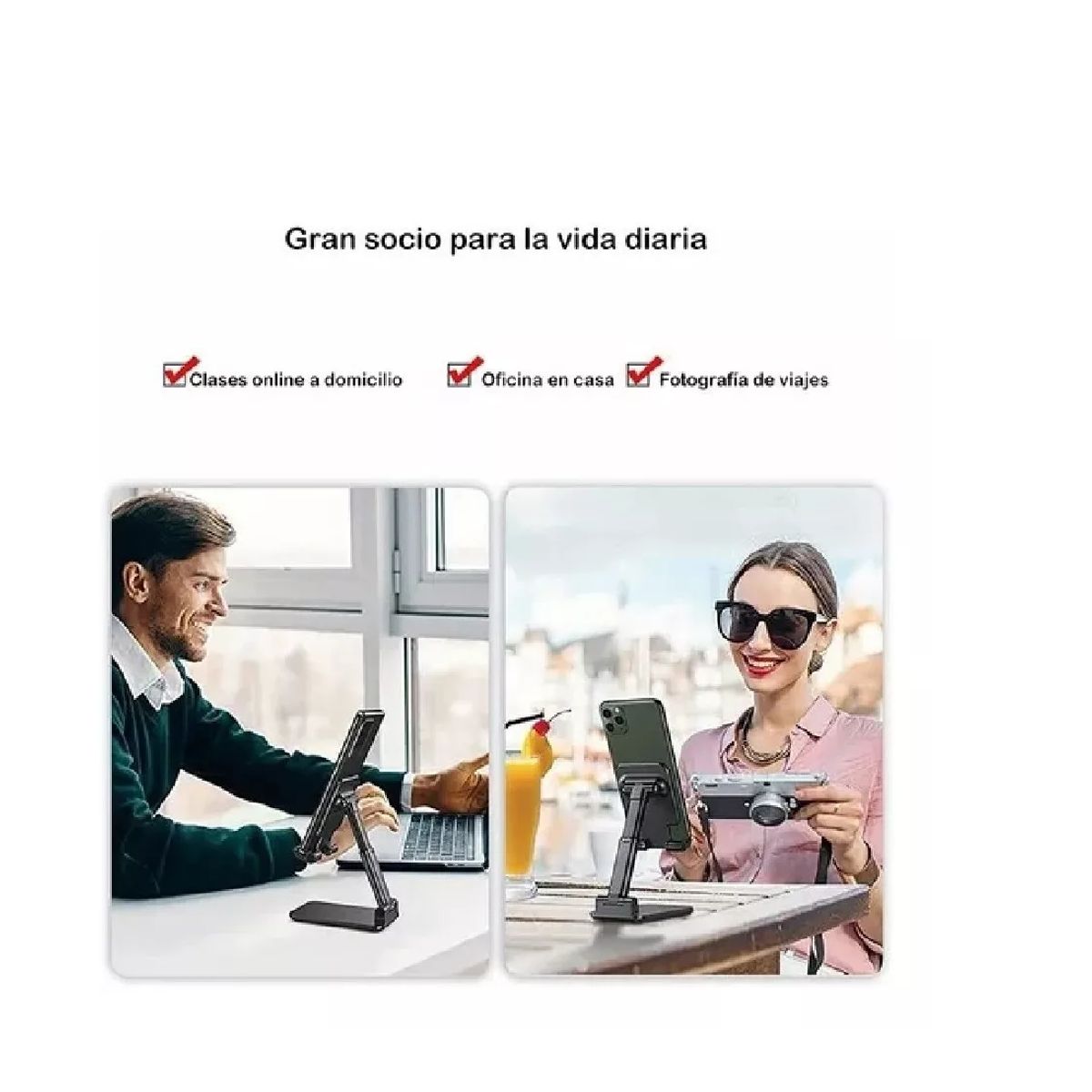 CARIBEE - Soporte Celular O Tablet Regulable Escritorio Mesa