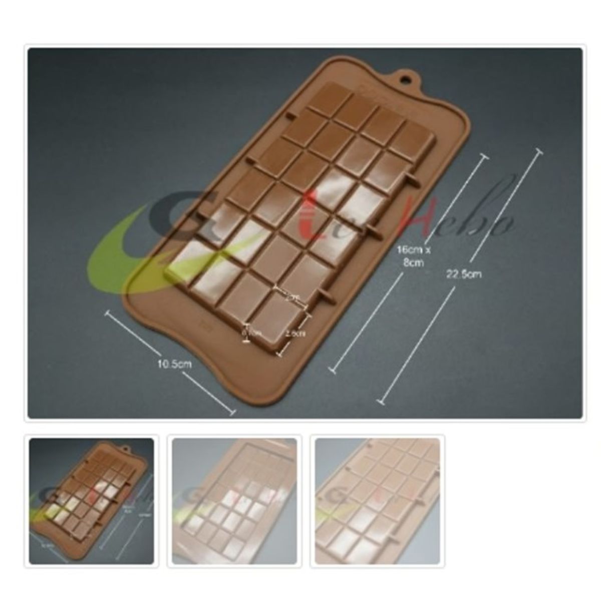 GENERICO - Molde De Silicona Molde Barra De Chocolate 24 Divisiones