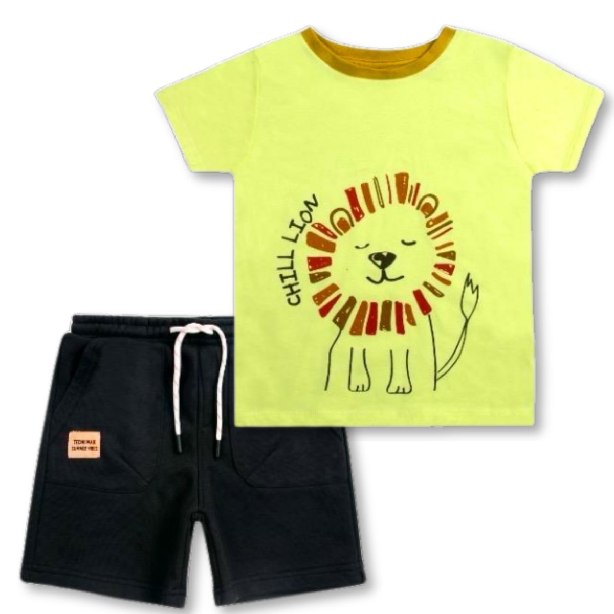 TEDMIMAK - Set 2 Piezas Conjunto Polera y Short Tedmimak 100% Algodón Chil Lión