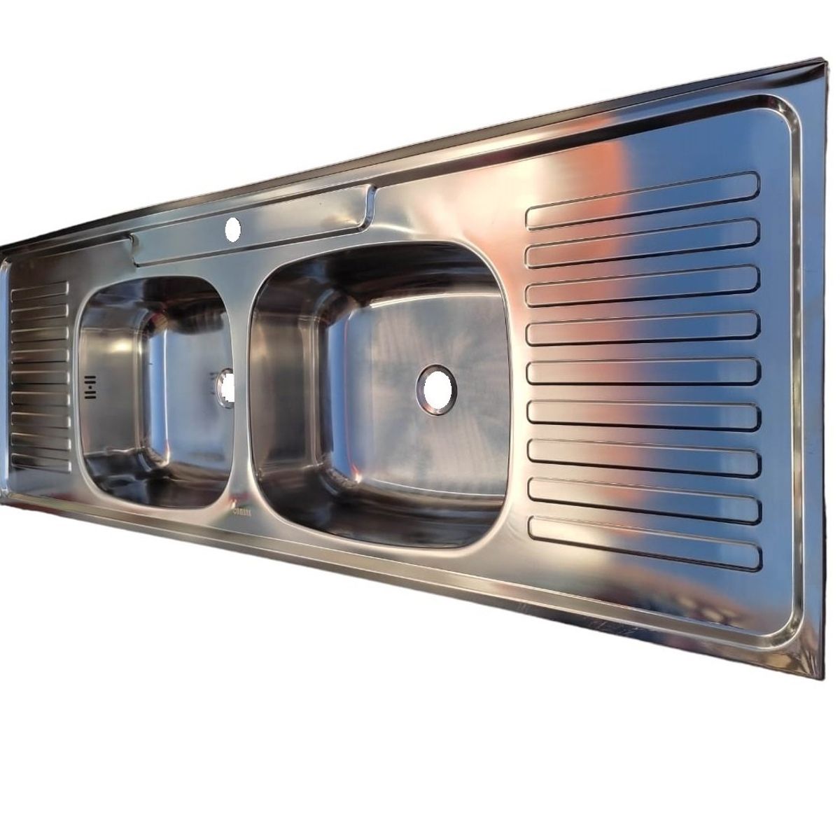 GENERICO - Cubierta Lavaplatos Sobreponer 150cm + Kit Sifón Desague 2 Sec