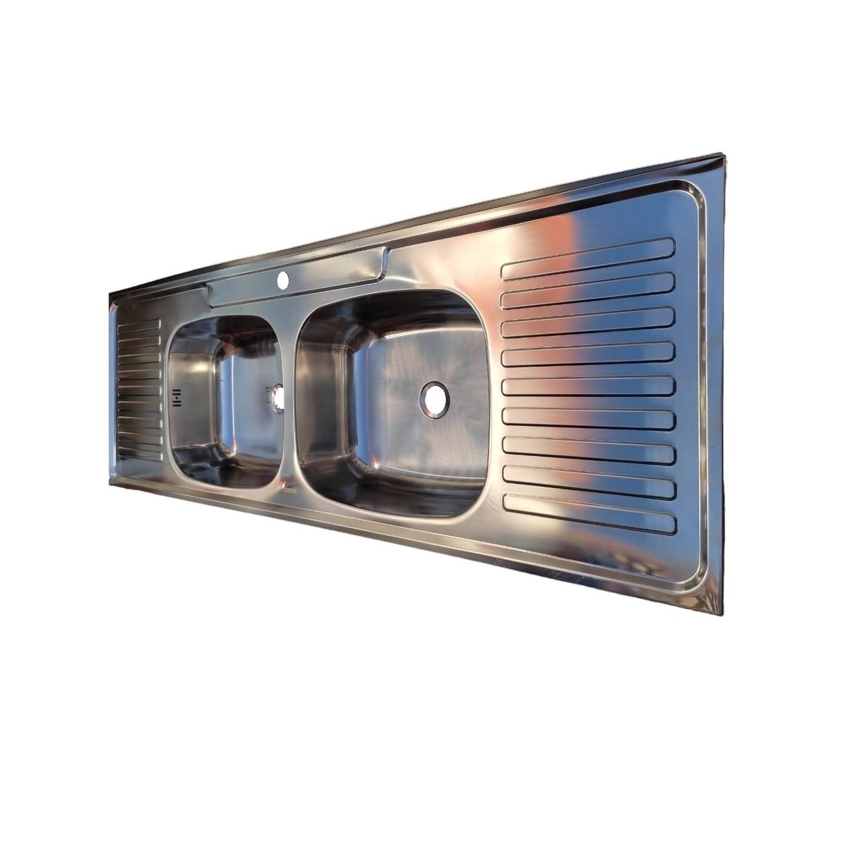 GENERICO - Cubierta Lavaplatos Sobreponer 150cm + Kit Sifón Desague 2 Sec