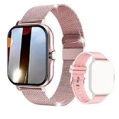 GENERICO - Smartwatch Reloj Inteligente Pink 15 Funciones 2 Correas