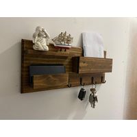 Porta llaves madera con repisas