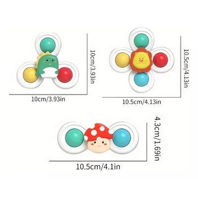 Imagen 2 del producto Spinner Bebes Juguete Sensorial Pack 3 Un. Con Ventosa