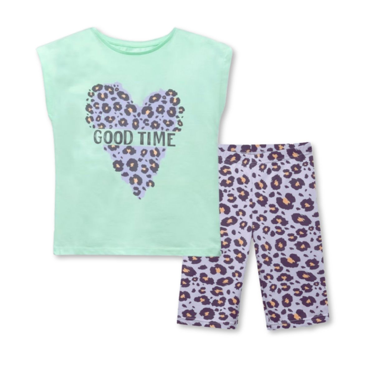 TEDMIMAK - Set 2 Piezas Conjunto Niña Polera y Pantalón 100% Algodón Good Time