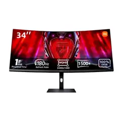XIAOMI - Monitor Gamer 34" - G34WQi - WHQD (3440x1440) 1 ms 180 Hz VA