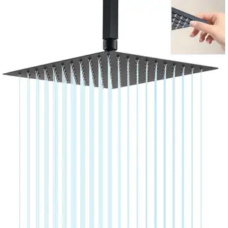 CASTLEN - Plato Ducha Cuadrado 10'' Inoxidable 304 negro