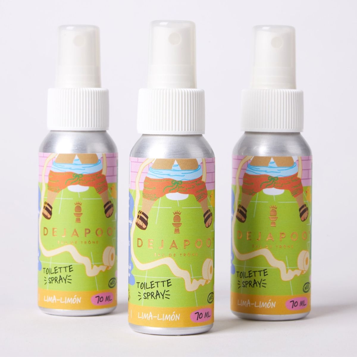 DEJAPOO - 3 Dejapoo Eliminador Olores Baño Wc Aroma Lima Limon 70ml