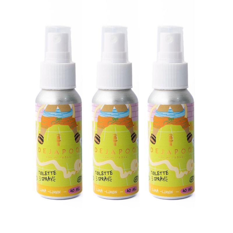 DEJAPOO - 3 Dejapoo Eliminador Olores Baño Wc Aroma Lima Limon 60ml