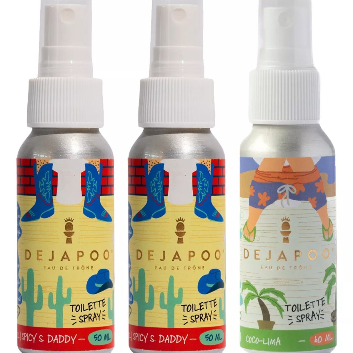 DEJAPOO - 2 Desodorante Para Wc Spicy S. Daddy + 1 Coco Lima