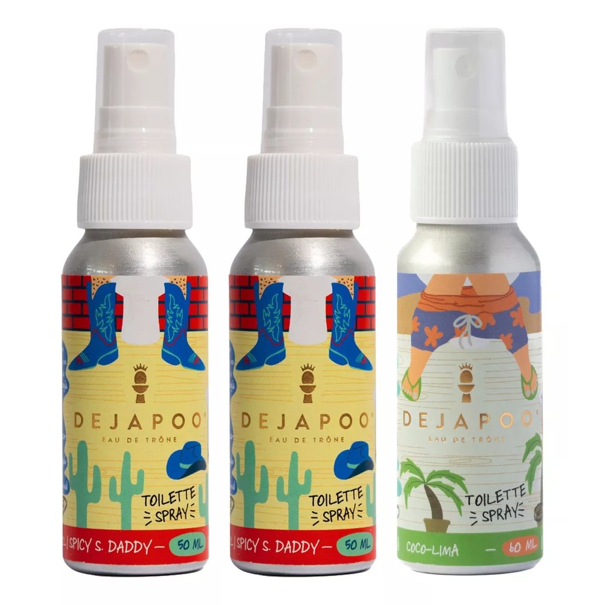 DEJAPOO - 2 Desodorante Para Wc Spicy S. Daddy + 1 Coco Lima