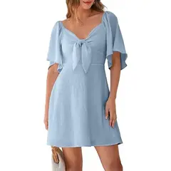 TIOZONEY - Faldas largas para mujer - Azul