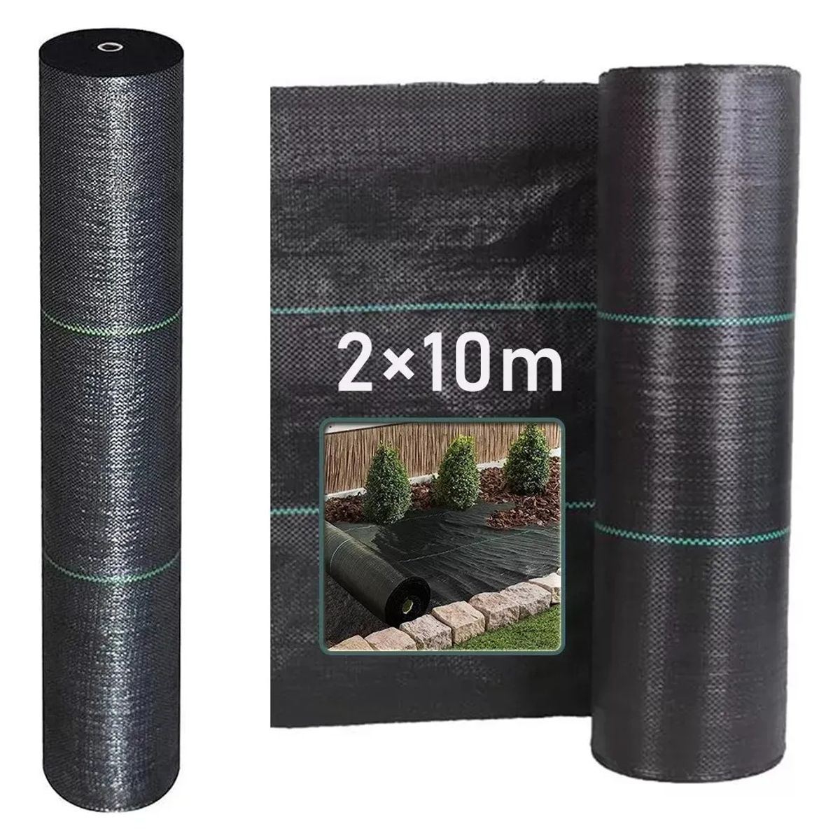 KUANGYE - Malla Antihierbas Jardin 2x10M Tela Geotextil Para Control De Maleza Rotura y Estabilizada Contra UV