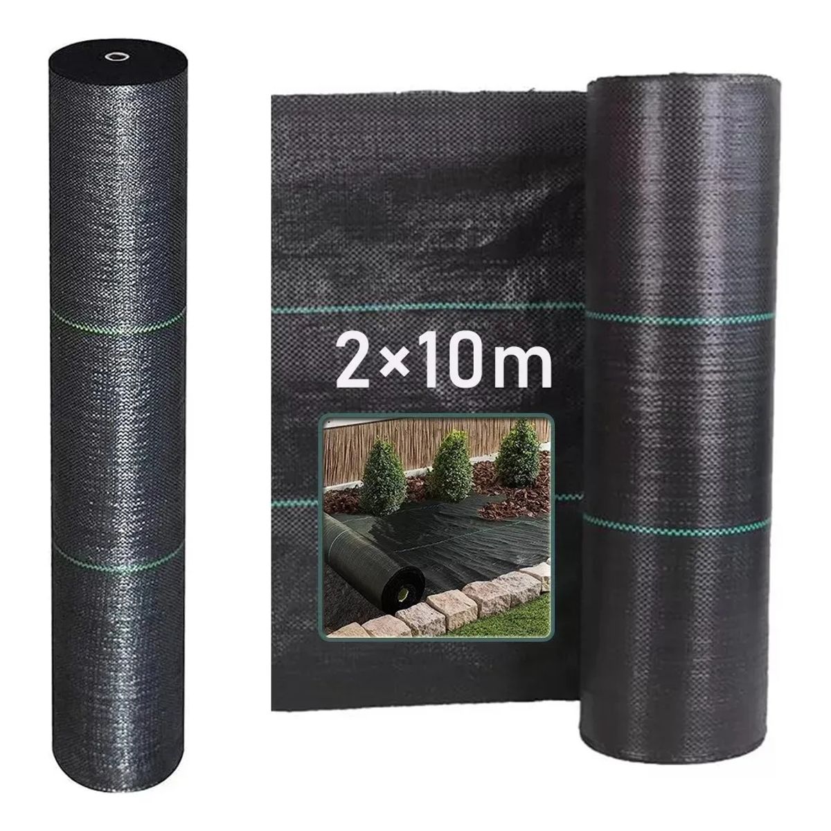 KUANGYE - Malla Antihierbas Jardin 2x10M Tela Geotextil Para Control De Maleza Rotura y Estabilizada Contra UV