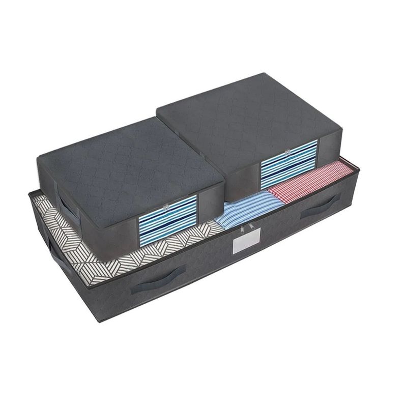 GENERICO - Organizador De Ropa Bajo Cama Almacenamiento Set X 3 Grey